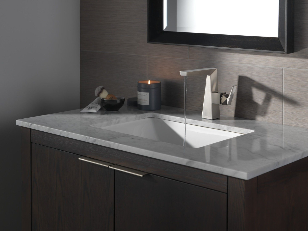 643-SS-PR-DST Trillian Single Handle Mid-Height Bathroom Faucet, Lumicoat Stainless