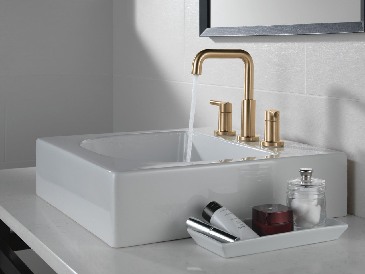 Delta 35849LF-CZ Nicoli Two Handle Widespread Bathroom Faucet, Champagne Bronze