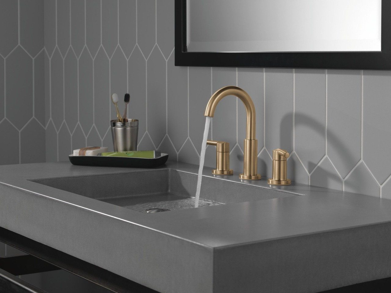 Delta 35749LF-CZ Nicoli Two Handle Widespread Bathroom Faucet, Champagne Bronze