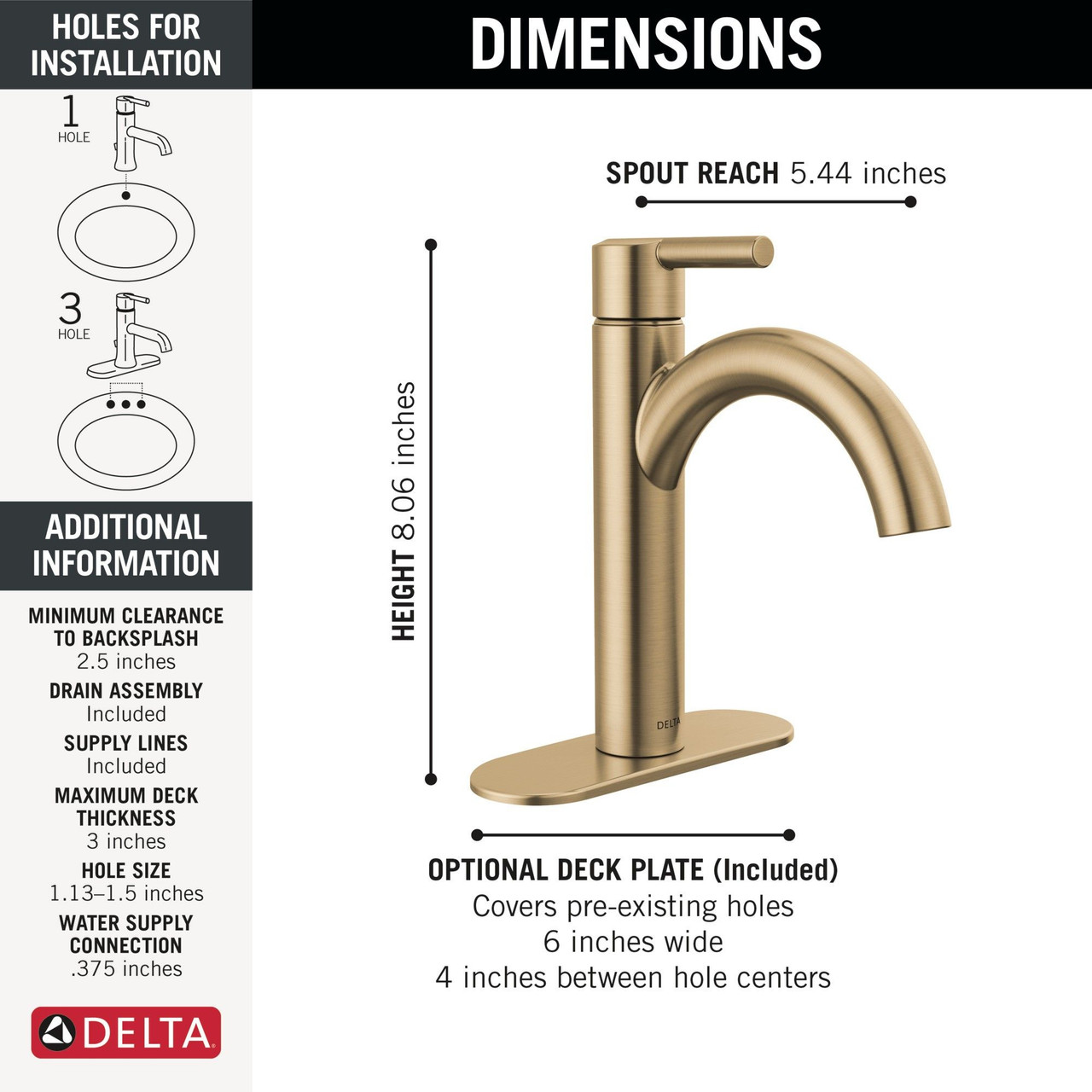 Delta 15749LF-CZ Nicoli Single Handle Bathroom Faucet, Champagne Bronze