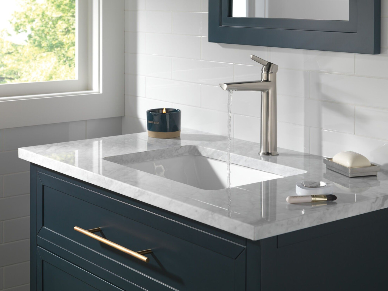 671-SS-PR-DST Galeon Single Handle Mid-Height Bathroom Faucet, Lumicoat Stainless