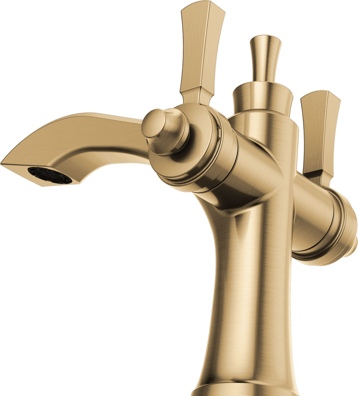 856-CZ-DST Dorval Two Handle Single Hole Monoblock Bathroom Faucet, Champagne Bronze