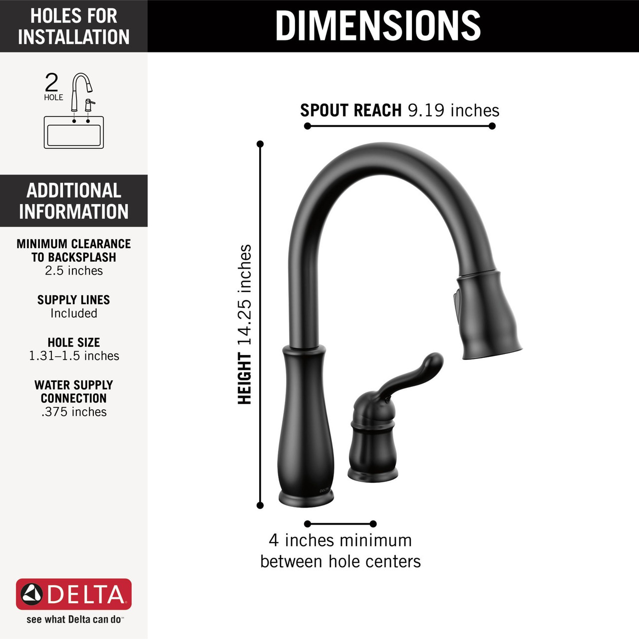 978-BLWE-DST Leland Single Handle Pull Down Kitchen Faucet, Matte Black