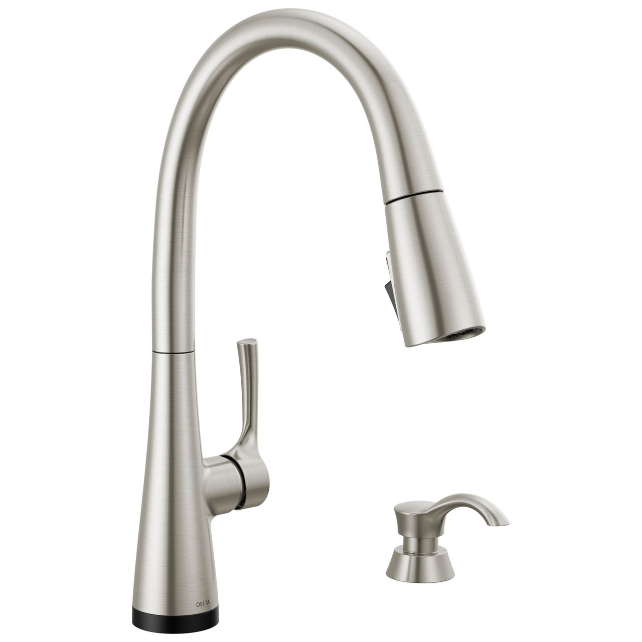 19835TZ-SPSD-DST Auburn Single Handle Pull Down Kitchen Faucet with Soap Dispenser and Touch2O Technology, Spotshield Stainless