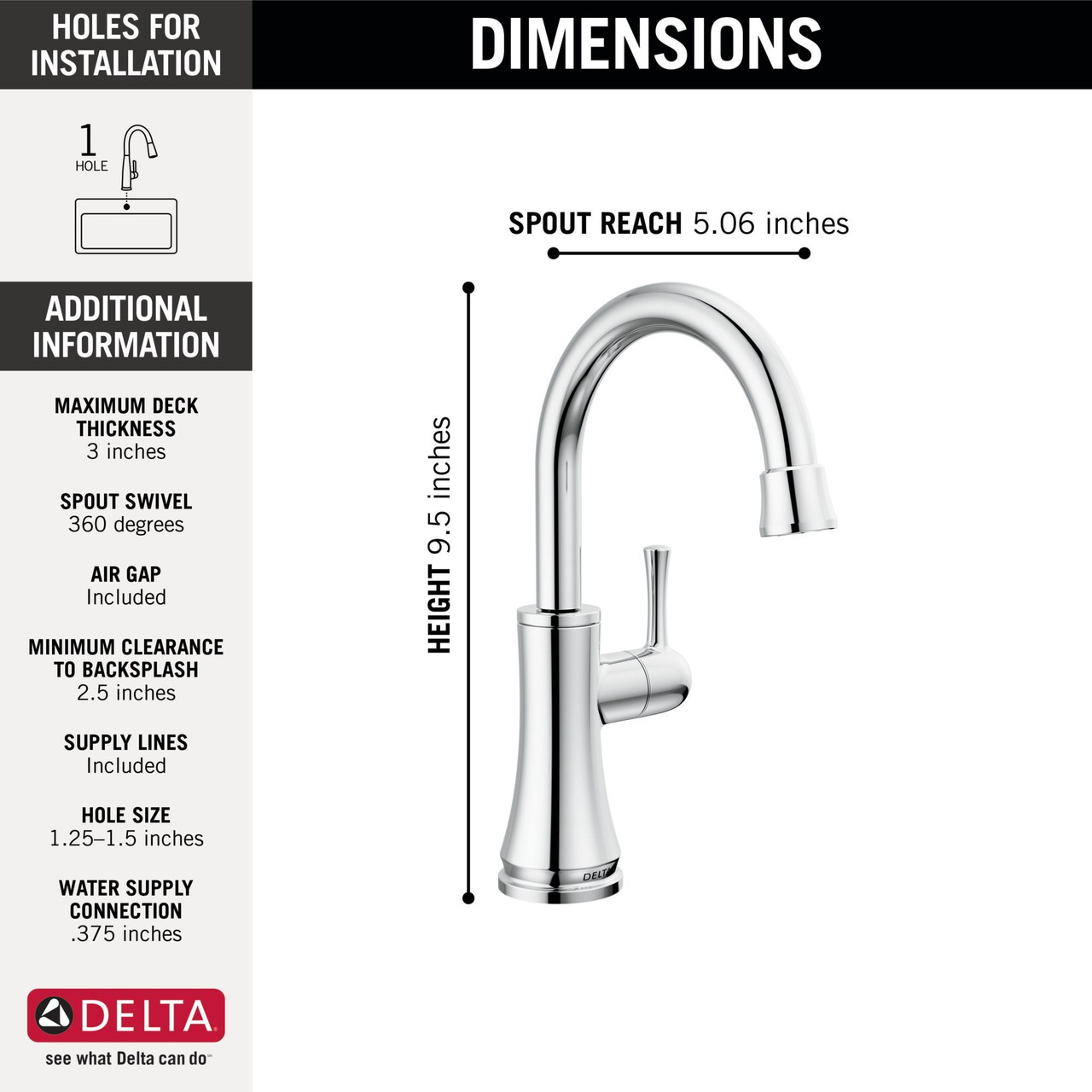 Delta 1920-DST Other Transitional Beverage Faucet, Chrome