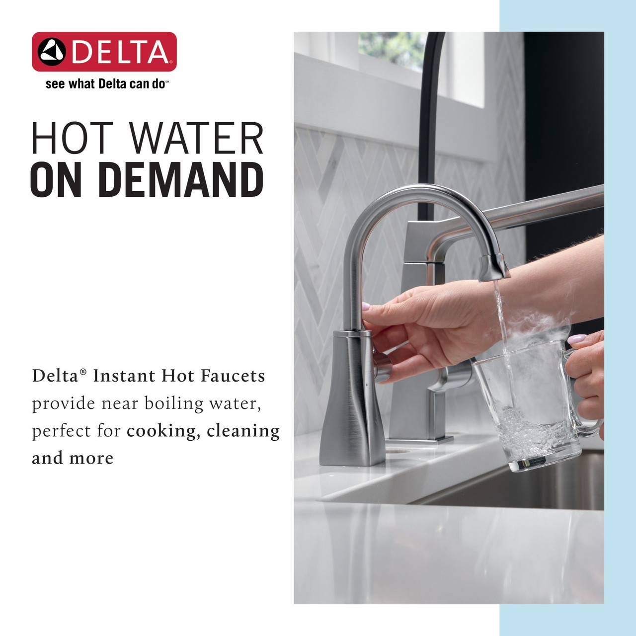 Delta 1940LF-H-AR Other Contemporary Square Instant Hot Water Dispenser, Arctic Stainless