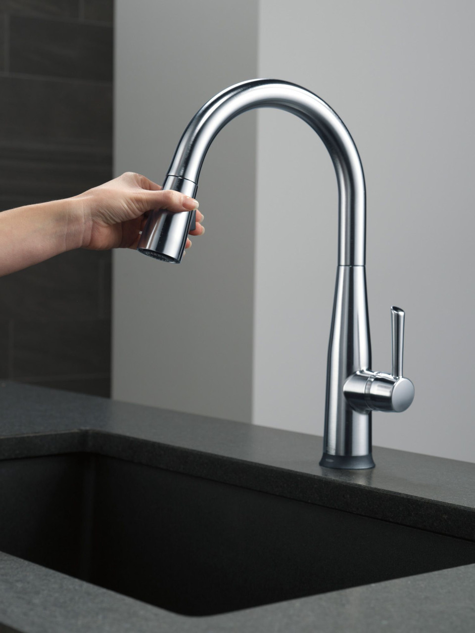 9113TV-AR-DST Essa VoiceIQ Single Handle Pull Down Faucet with Touch2O Technology, Arctic Stainless