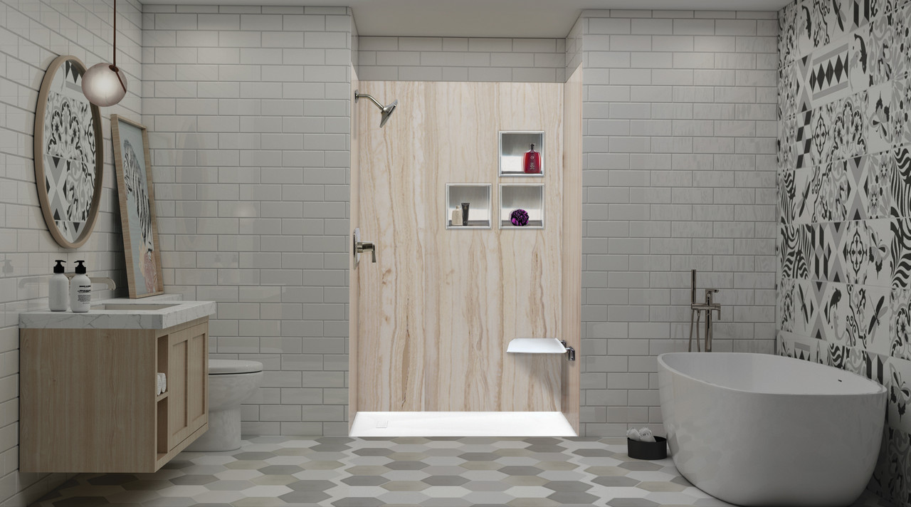 FZS6036-31 60-in L x 35.5-in W Zero Threshold End Drain Shower Base, White