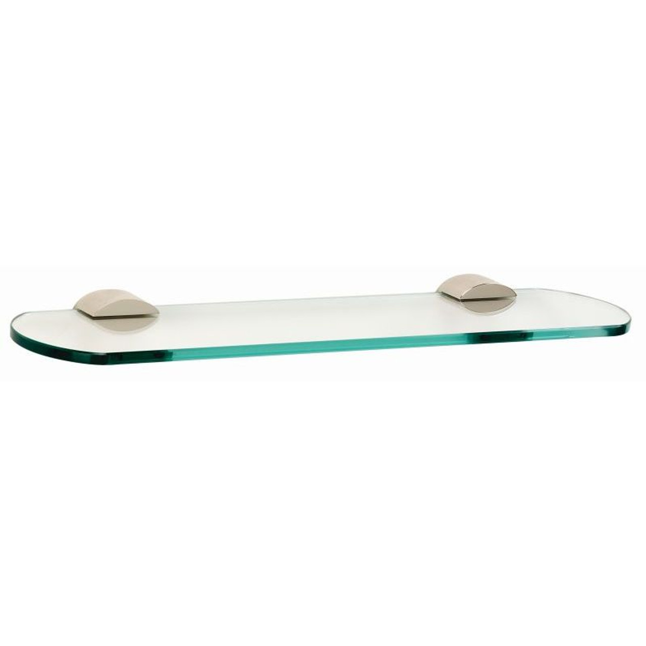 Alno Contemporary III A7650-18-SN 18-in Glass Shelf with Brackets Modern in Satin Nickel