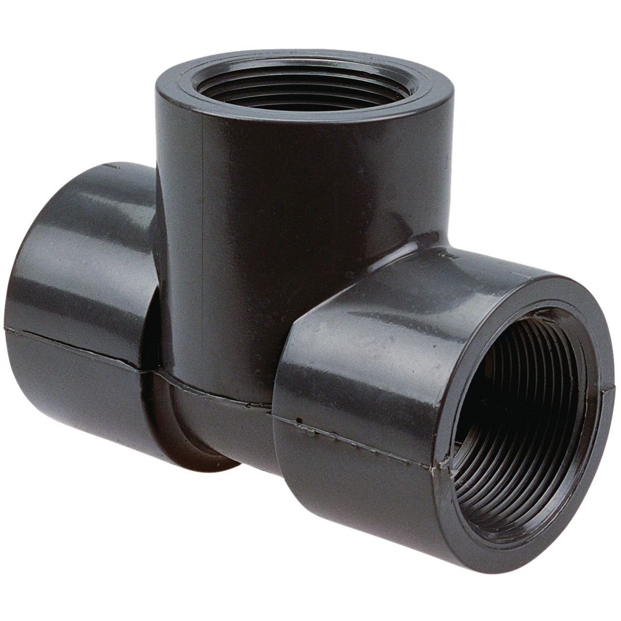CA10000-B10 451233 2 THD TEE PVC 80, Threaded Tee FPT x FPT x FPT - PVC Schedule 80, 4512-3-3  - Box of 10
