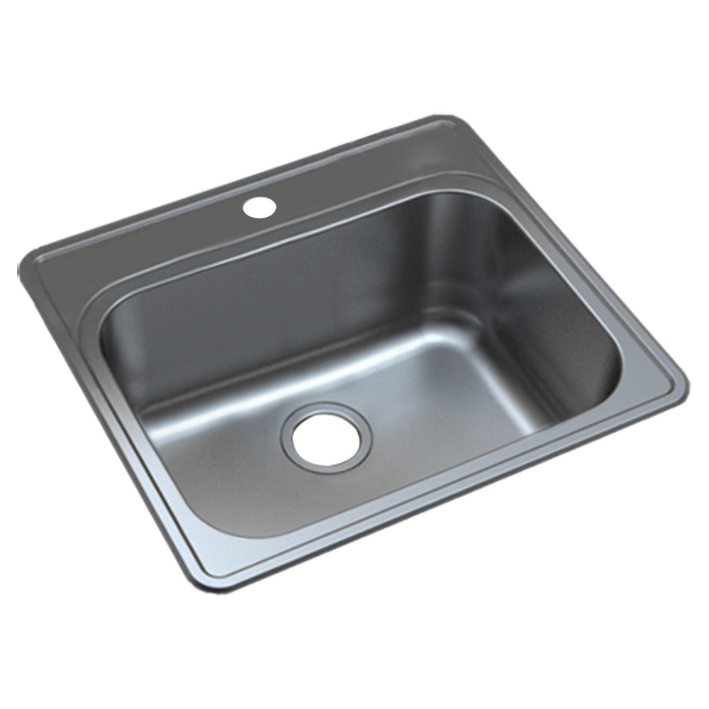 K-MTSB252212-M Single Basin Drop-In Stainless Steel Kitchen Sink Kit