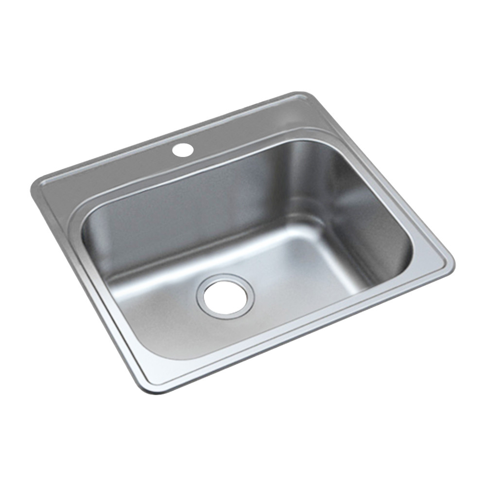 MTSB252212-1 Meridian Stainless Steel 25-in x 22-in x 12-in Laundry/Utility Sink with 1-Hole in Brushed Finish