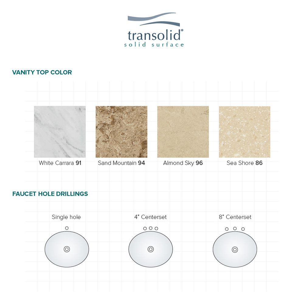 57.75 in. W x 22.25 in. D Solid Surface Vanity Top in Sand Mountain with 4in Centerset and Rectangular Undermount Sink