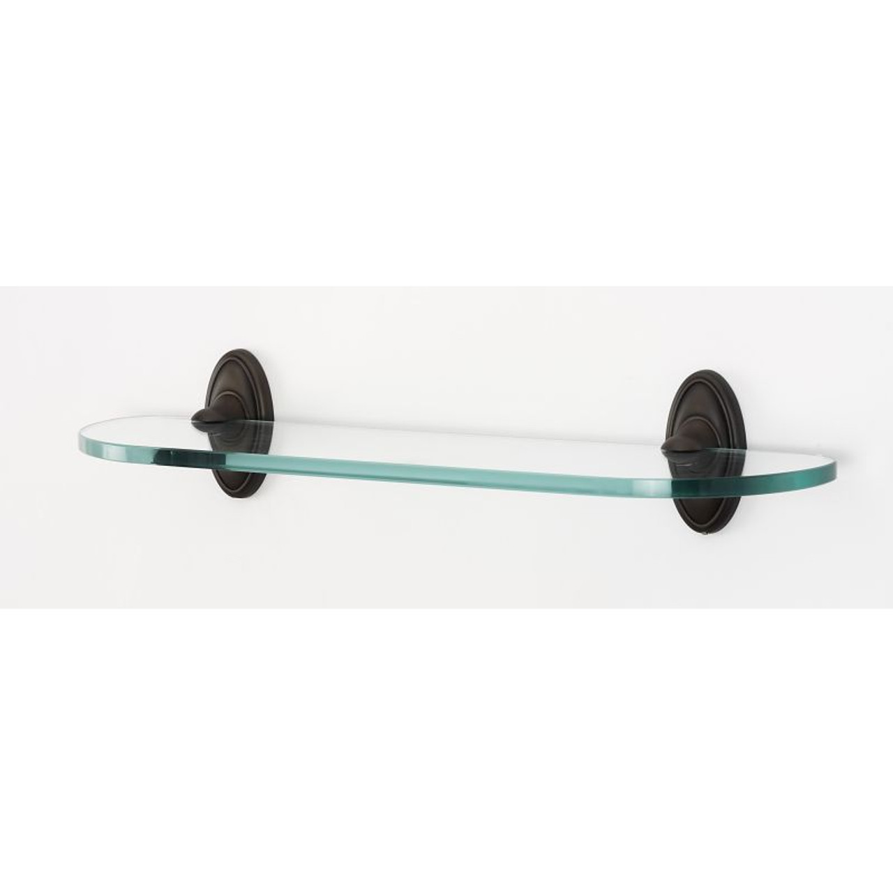 Alno Classic Traditional A8050-18-CHBRZ 18-in Glass Shelf with Brackets Traditional in Chocolate Bronze
