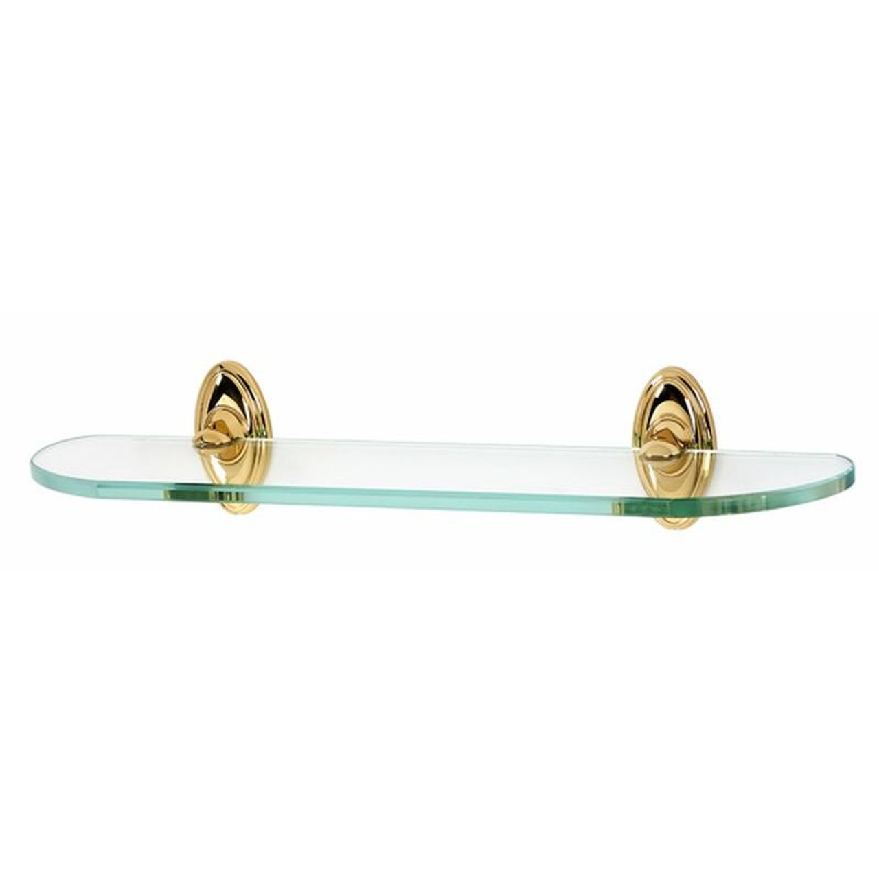 Alno Classic Traditional A8050-18-PB 18-in Glass Shelf with Brackets Traditional in Polished Brass