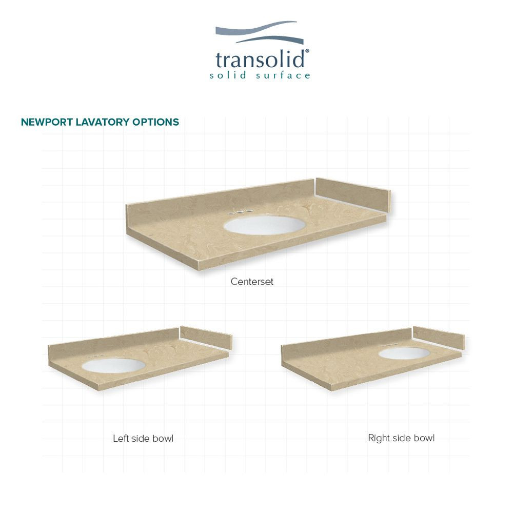 36.75 in. W x 22.25 in. D Solid Surface Vanity Top in Sand Mountain with 8in Centerset and Oval Integral Sink