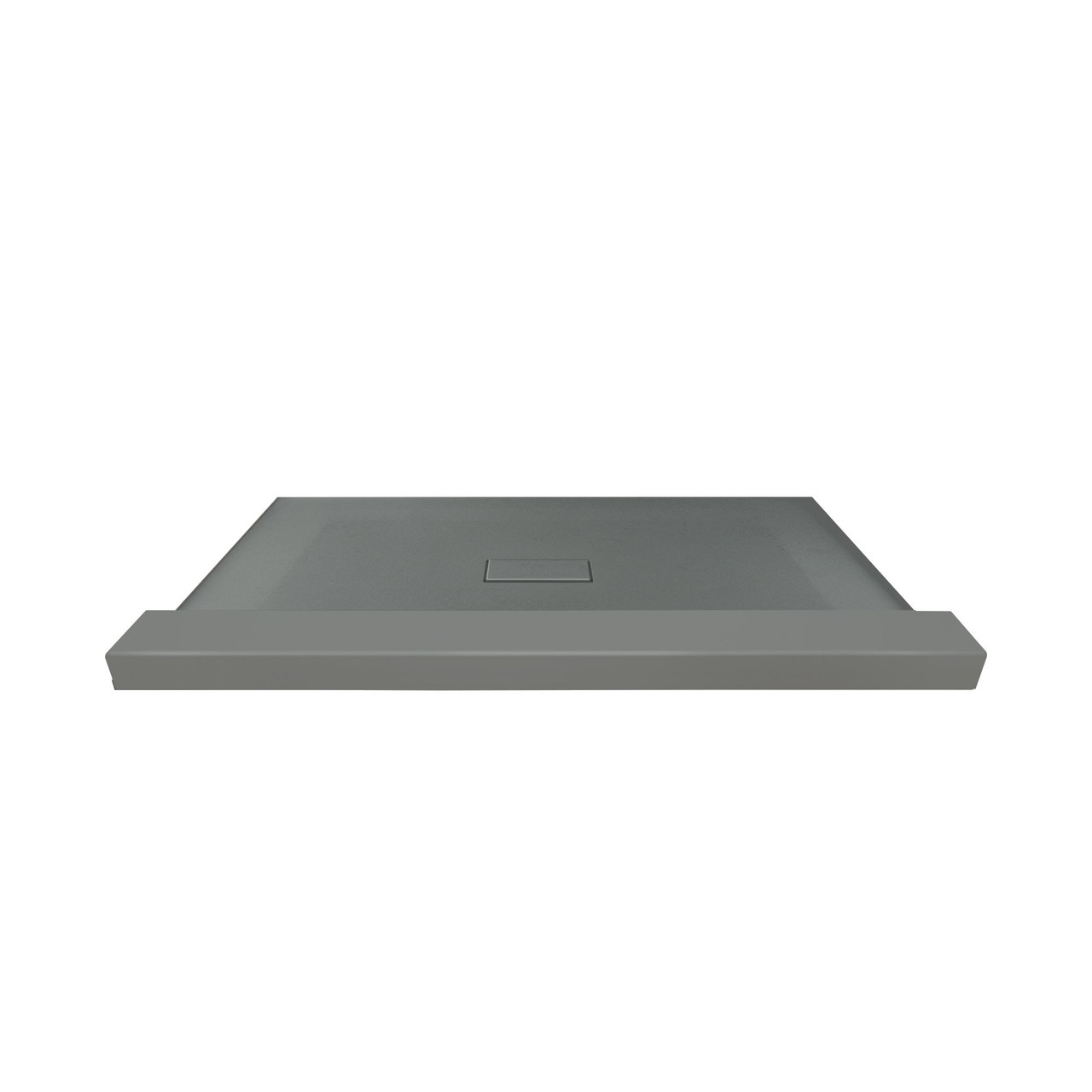 Transolid FZST6040C-40 Trimslate 60-in x 40-in Shower Base with Adjustable Single Threshold and Center Drain, Dark Grey