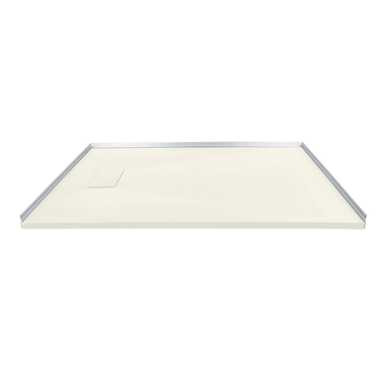 FZSR6032-32 Trimslate 60-in x 32-in Zero Threshold Tub Replacement Shower Base with End Drain, Cameo