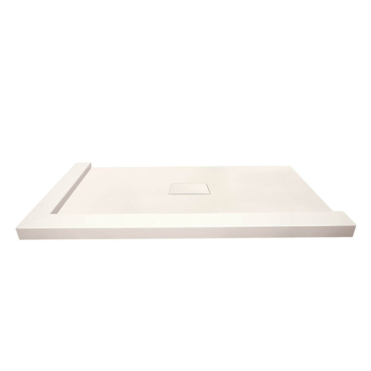 Transolid FZSDT7940C-32 Trimslate 79-in x 40-in Shower Base with Adjustable Double Threshold and Center Drain, Cameo