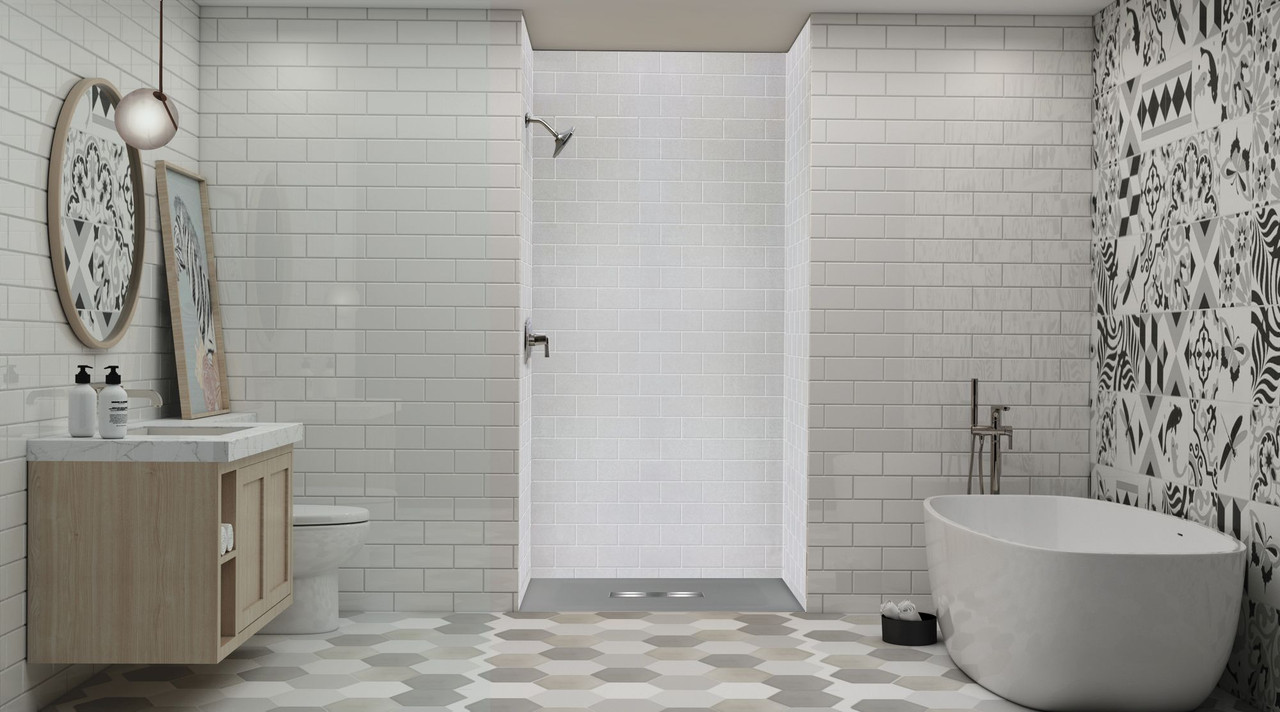 FZS6332C-40 Trimslate 63-in x 32-in Zero Threshold Shower Base with Center Drain, Dark Grey