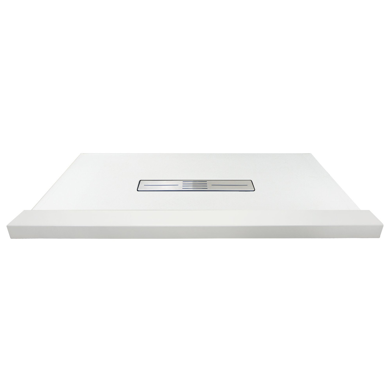 Transolid FZST6336C-31 Trimslate 63-in x 36-in Shower Base with Adjustable Single Threshold and Center Drain, White