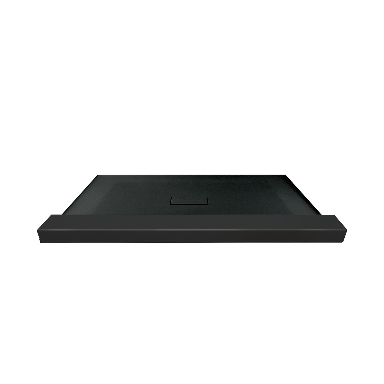 Transolid FZST5140C-09 Trimslate 51-in x 40-in Shower Base with Adjustable Single Threshold and Center Drain, Black