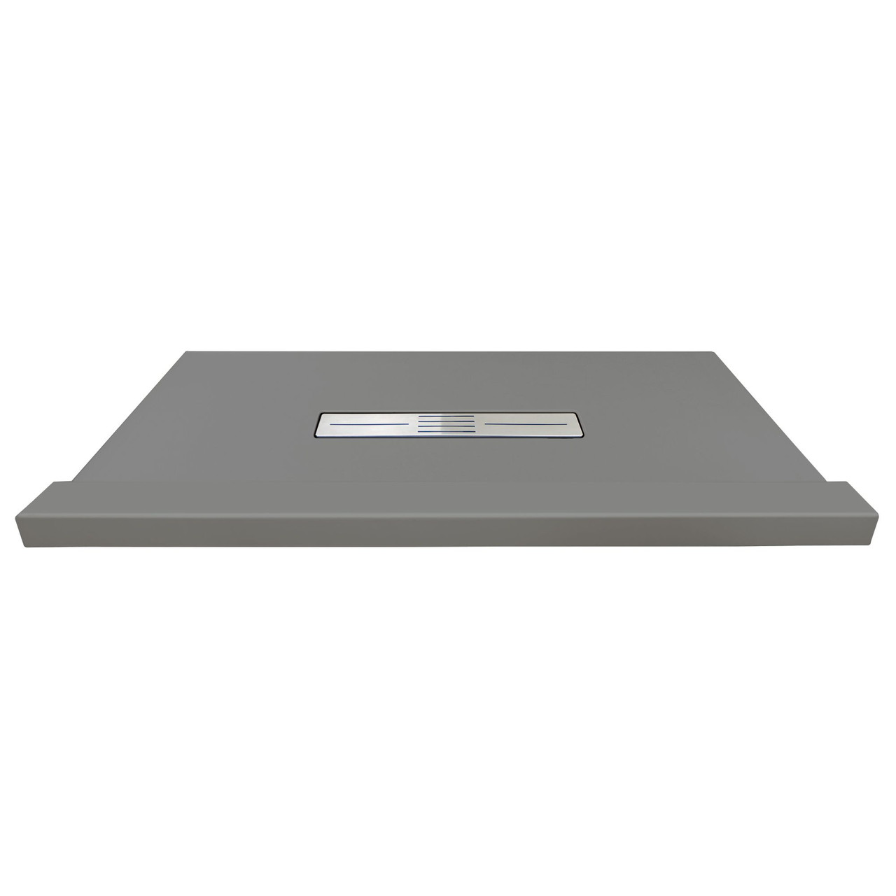 Transolid FZST4836C-40 Trimslate 48-in x 36-in Shower Base with Adjustable Single Threshold and Center Drain, Dark Grey