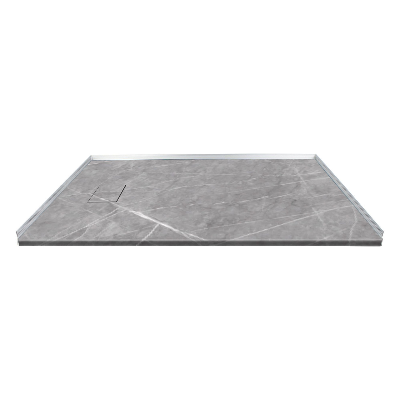 FZSP6036-59 Trimslate Plus 60-in x 36-in Zero Threshold Tub Replacement Shower Base with End Drain, Ashy Grey