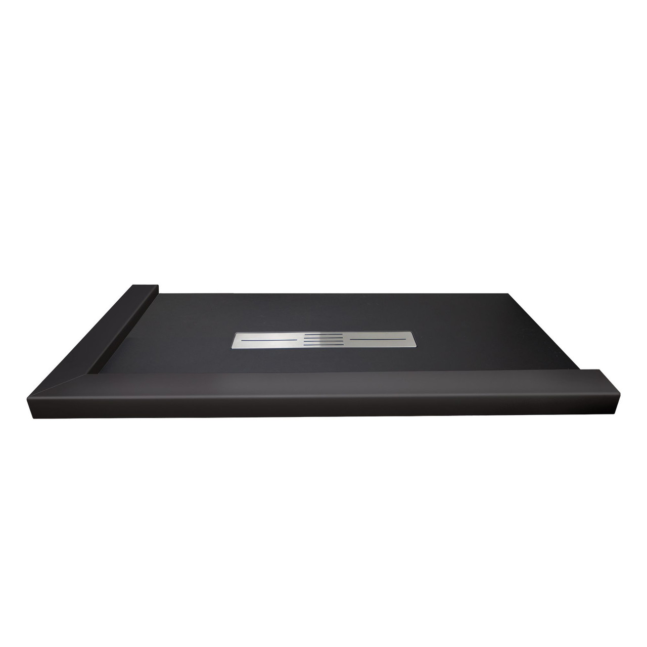 Transolid FZSDT6048C-09 Trimslate 60-in x 48-in Shower Base with Adjustable Double Threshold and Center Drain, Black