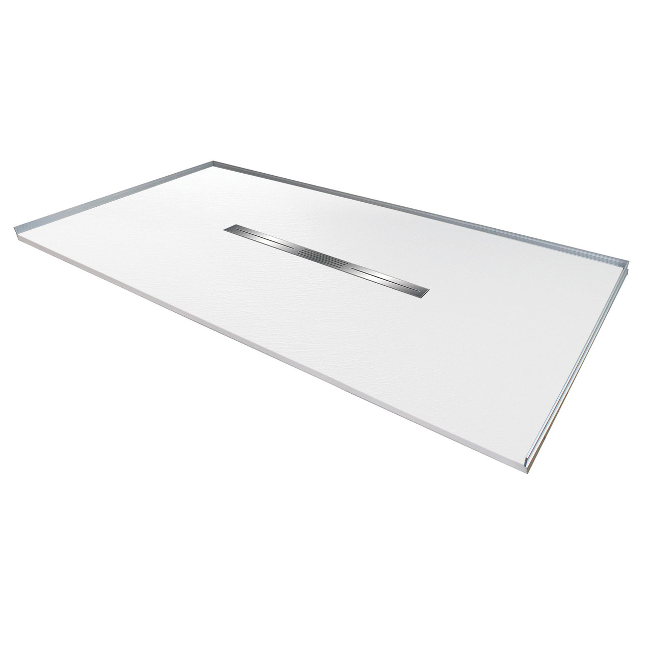 Transolid FZS7236C-31 Trimslate 72-in x 36-in Zero Threshold Shower Base with Center Drain, White
