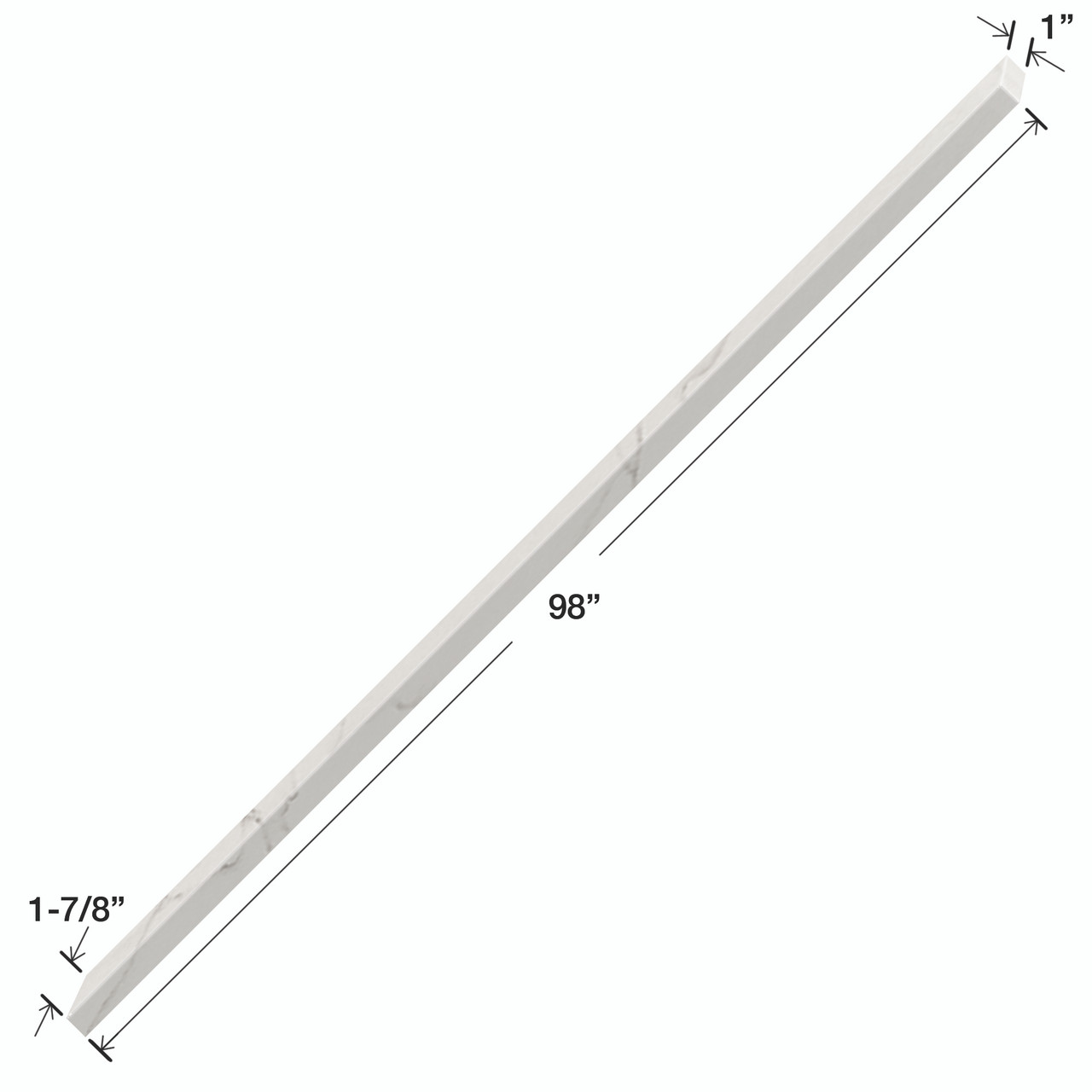 Transolid EM981-181 Lusso 1-in x 1.87-in x 98-in Transition Edge Molding, Palladio White