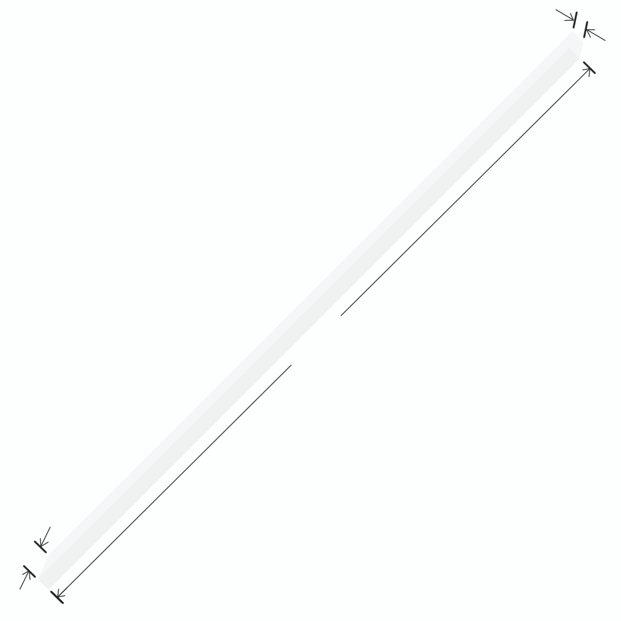 Transolid EM981-01 1-in x 1.87-in x 98-in Transition Edge Molding, White