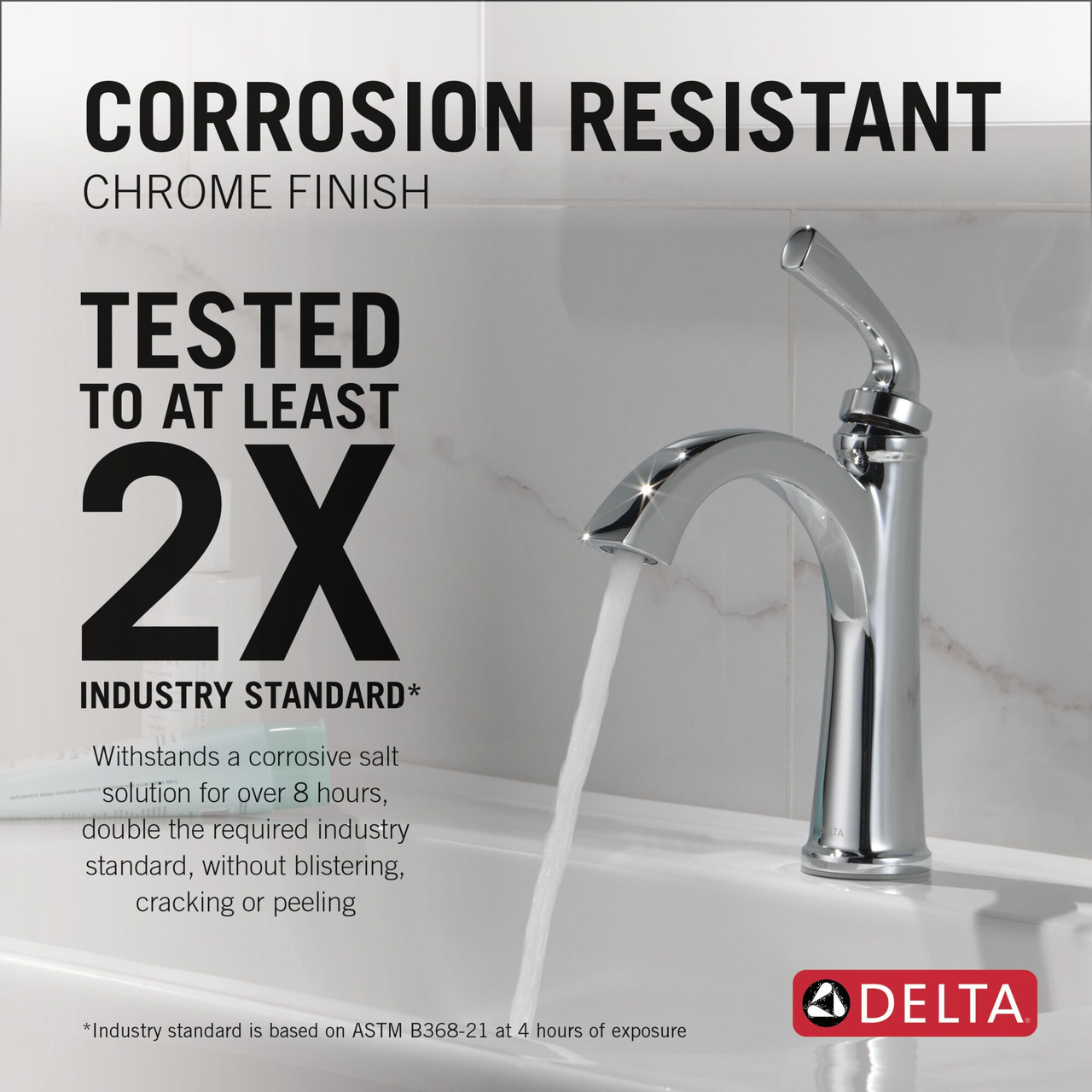 Delta 15864LF Geist 7.25-in x 6.31-in x 9.50-in Single Handle Bathroom Faucet, Chrome