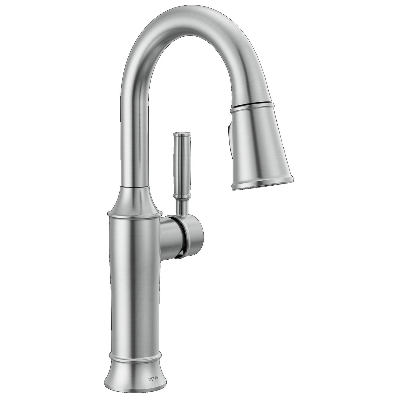 9984-AR-PR-DST Renaldi 8.81-in x 2.81-in x 14.44-in Single-Handle Pull-Down Bar and Prep Faucet, Lumicoat Arctic Stainless
