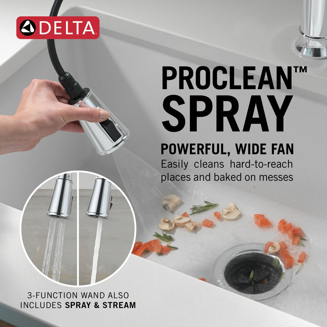 9184-PR-DST Renaldi 11.56-in x 2.81-in x 16.56-in Single-Handle Pull-Down Kitchen Faucet, Lumicoat Chrome