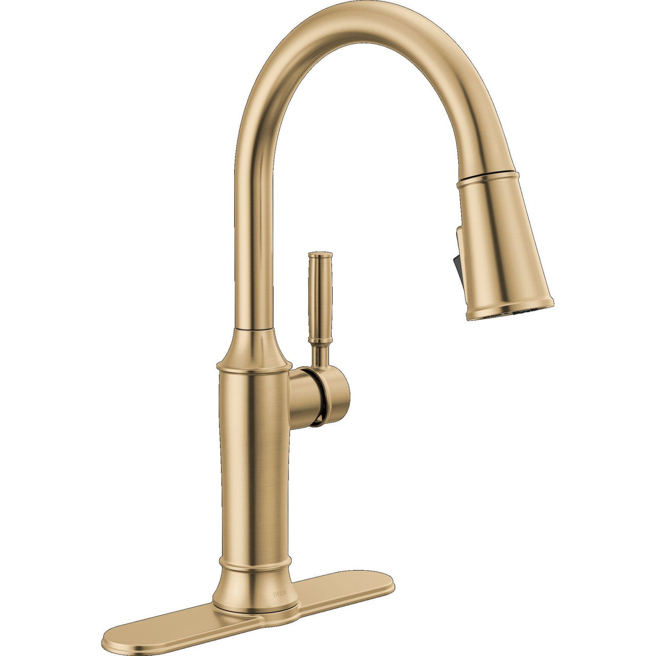 9184-CZ-PR-DST Renaldi 11.56-in x 2.81-in x 16.56-in Single-Handle Pull-Down Kitchen Faucet, Lumicoat Champagne Bronze