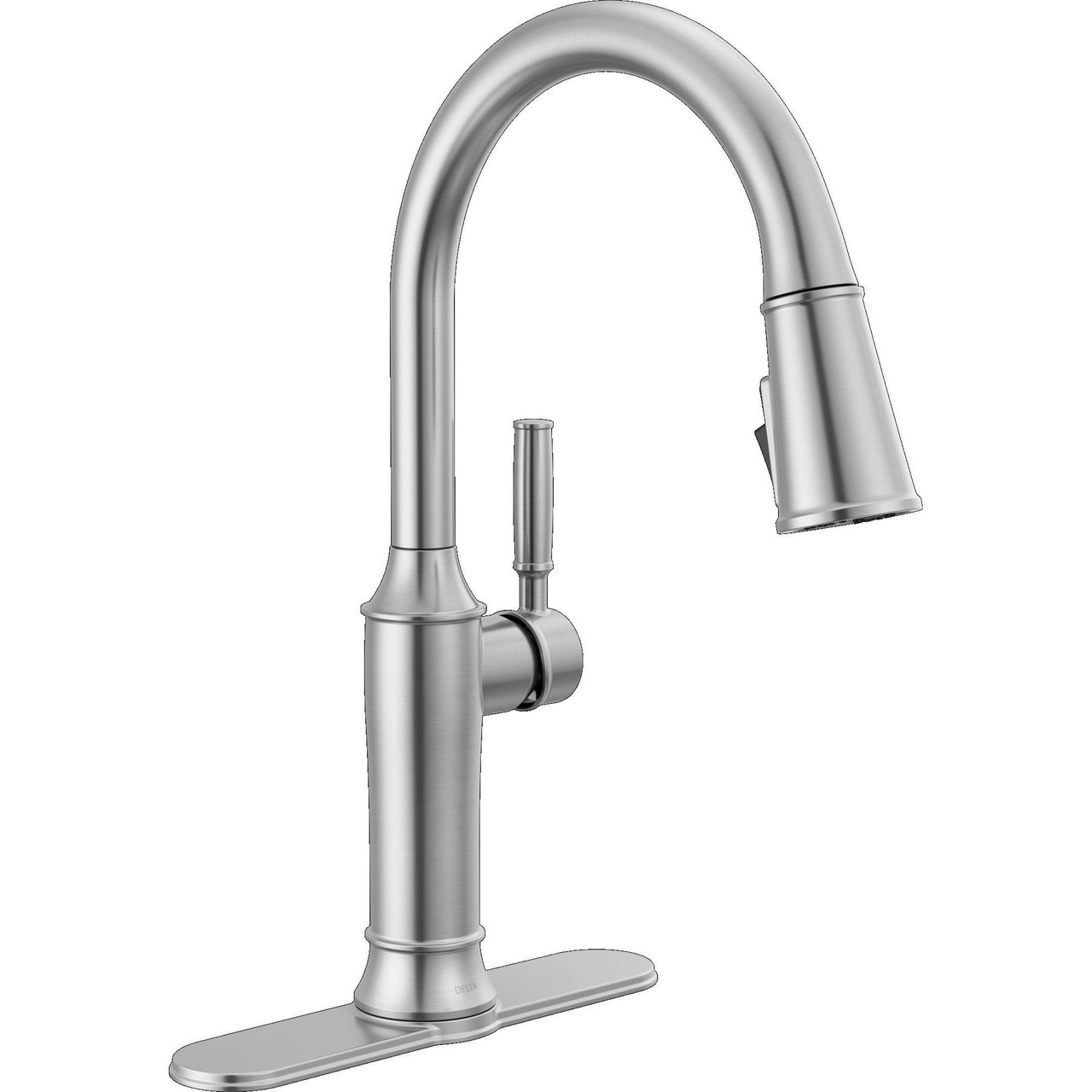 9184-AR-PR-DST Renaldi 11.56-in x 2.81-in x 16.56-in Single-Handle Pull-Down Kitchen Faucet, Lumicoat Arctic Stainless