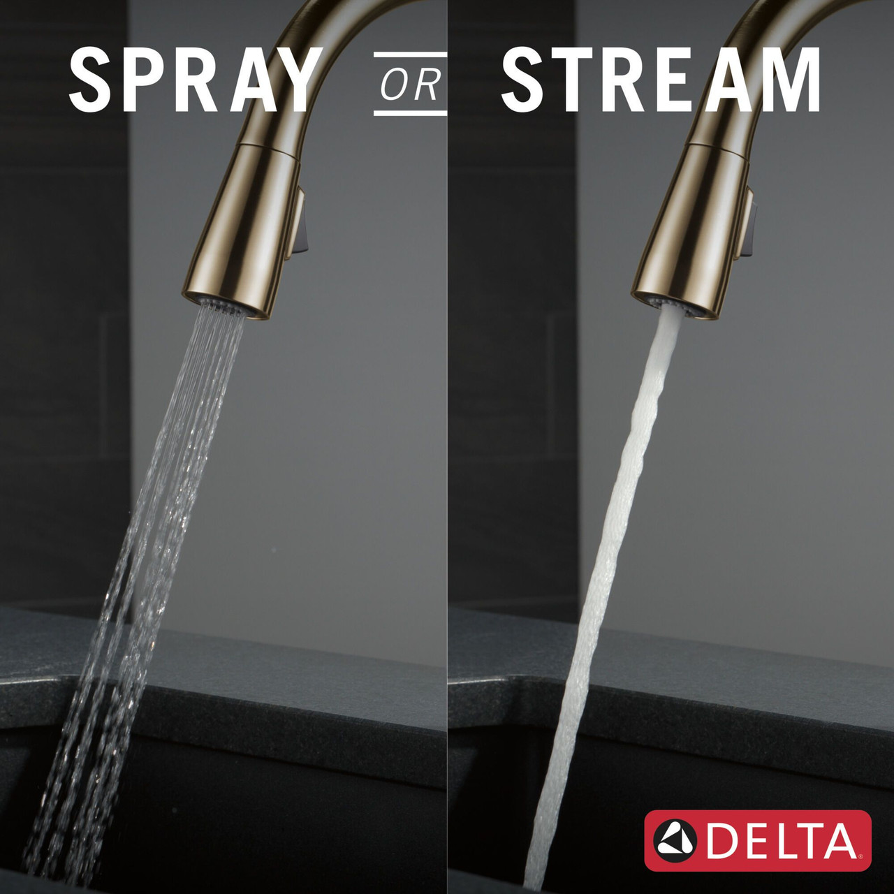 9113TV-CZ-DST Essa 11.88-in x 10.75-in x 16.00-in VoiceIQ Single-Handle Pull-Down Faucet with Touch20 Technology, Champagne Bronze