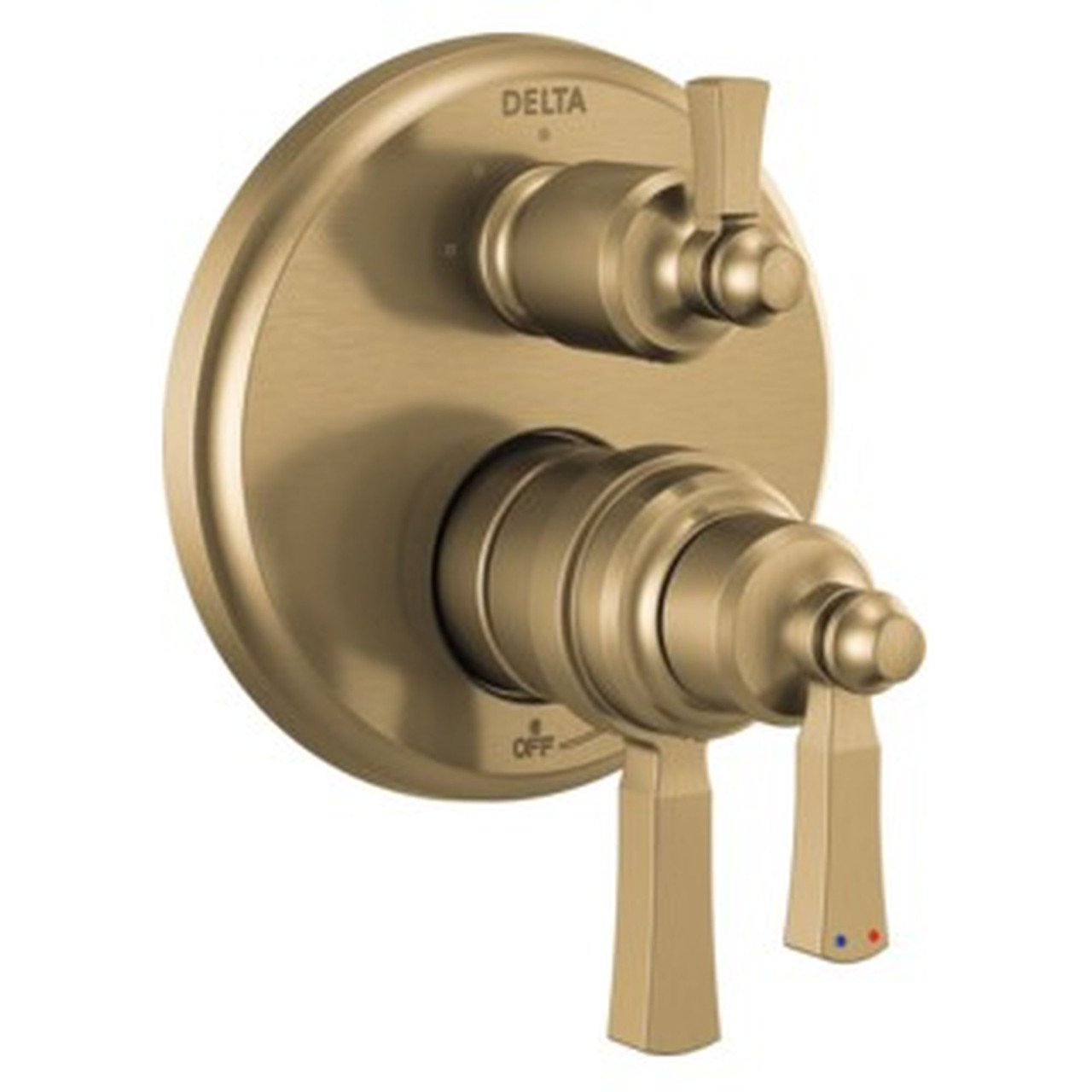 T27T956-CZ Dorval Traditional 2-Handle Monitor 17T Series Valve Trim with 6 Setting Diverter, Champagne Bronze
