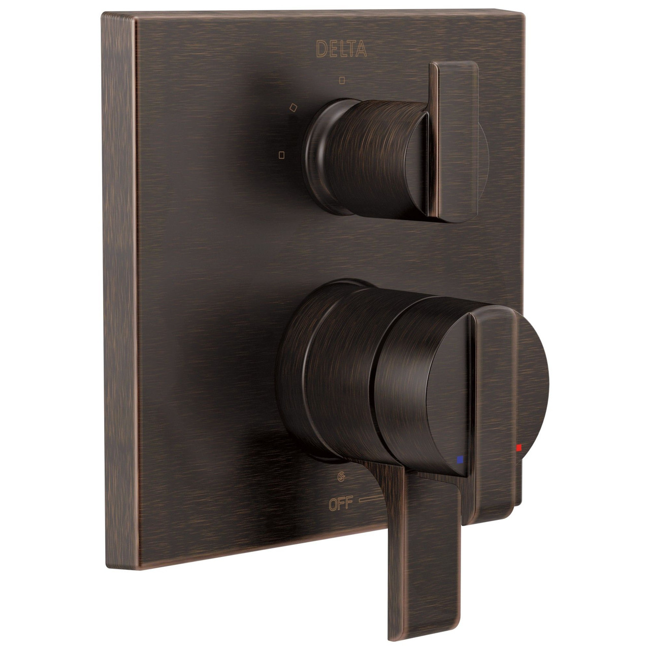T27867-RB Ara Angular Modern Monitor 17 Series Valve Trim with 3-Setting Integrated Diverter, Venetian Bronze