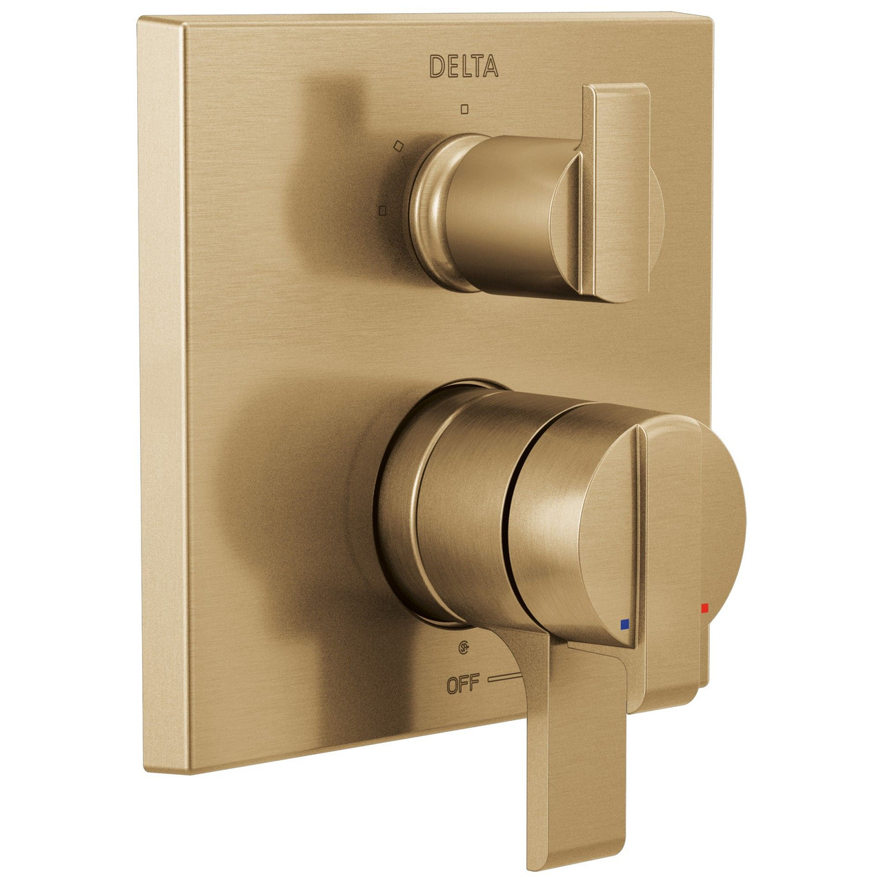 T27867-CZ Ara Angular Modern Monitor 17 Series Valve Trim with 3-Setting Integrated Diverter, Champagne Bronze