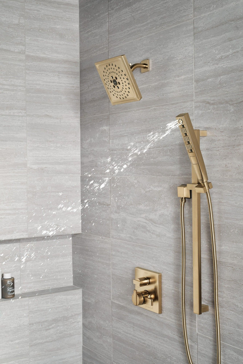 T27867-CZ Ara Angular Modern Monitor 17 Series Valve Trim with 3-Setting Integrated Diverter, Champagne Bronze