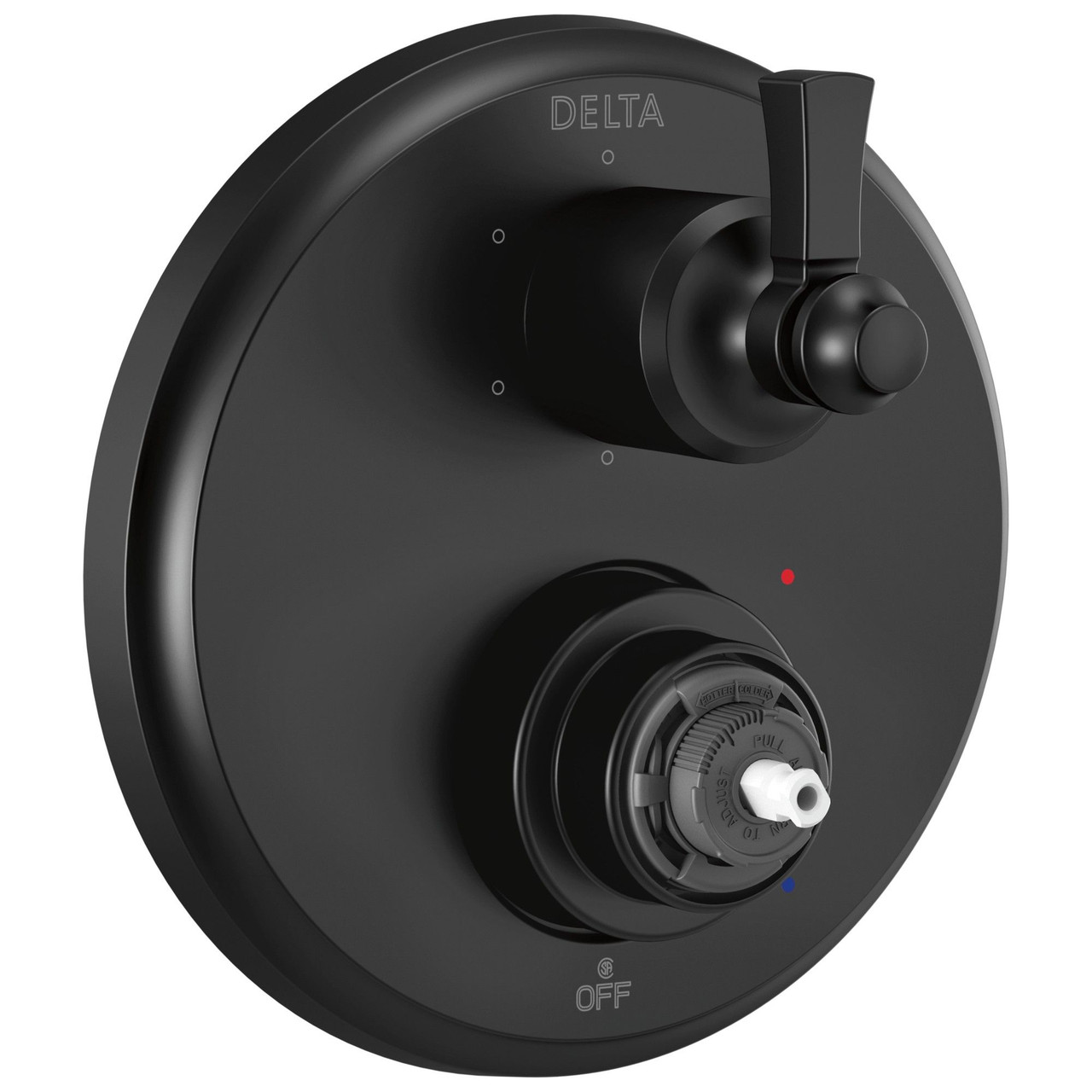 T24956-BLLHP Dorval Traditional 2-Handle Monitor 14 Series Valve Trim with 6 Setting Diverter, Matte Black
