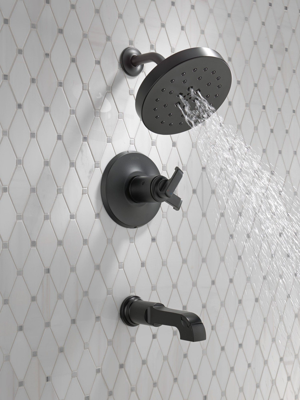 T17T489-BL Tetra 17T Series Tub Shower Trim, Matte Black