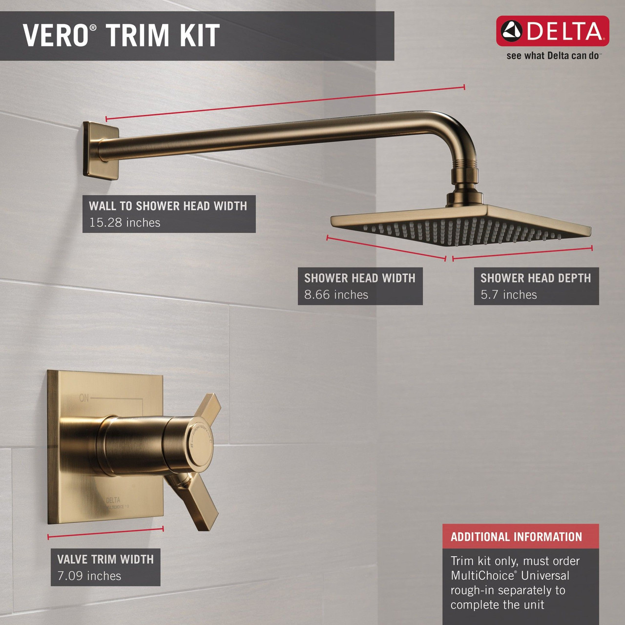T17T253-CZ-WE Vero TempAssure 17T Series Shower Trim, Champagne Bronze