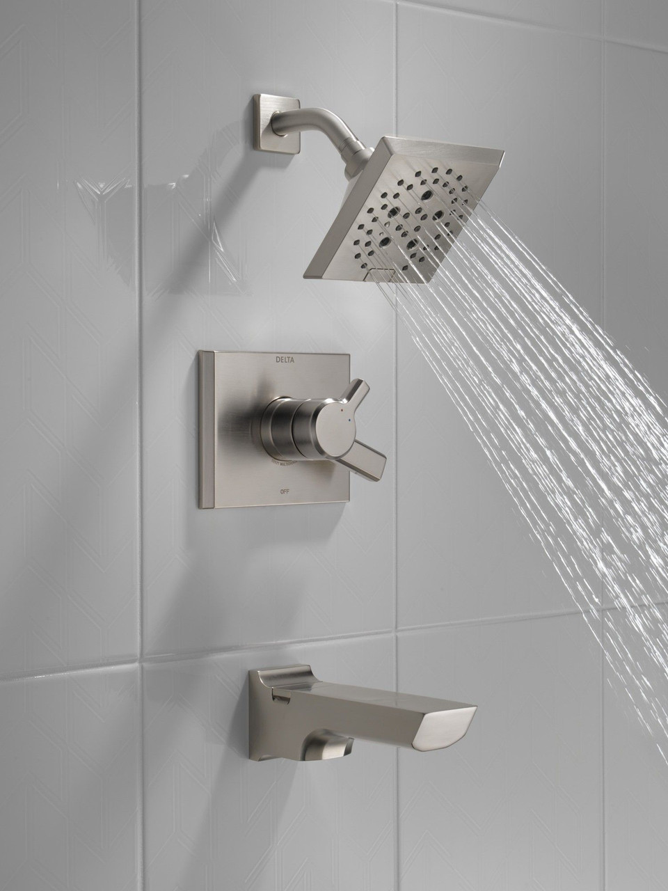 T17499-SS-PR Pivotal Monitor 17 Series H2Okinetic Tub and Shower Trim, Lumicoat Stainless