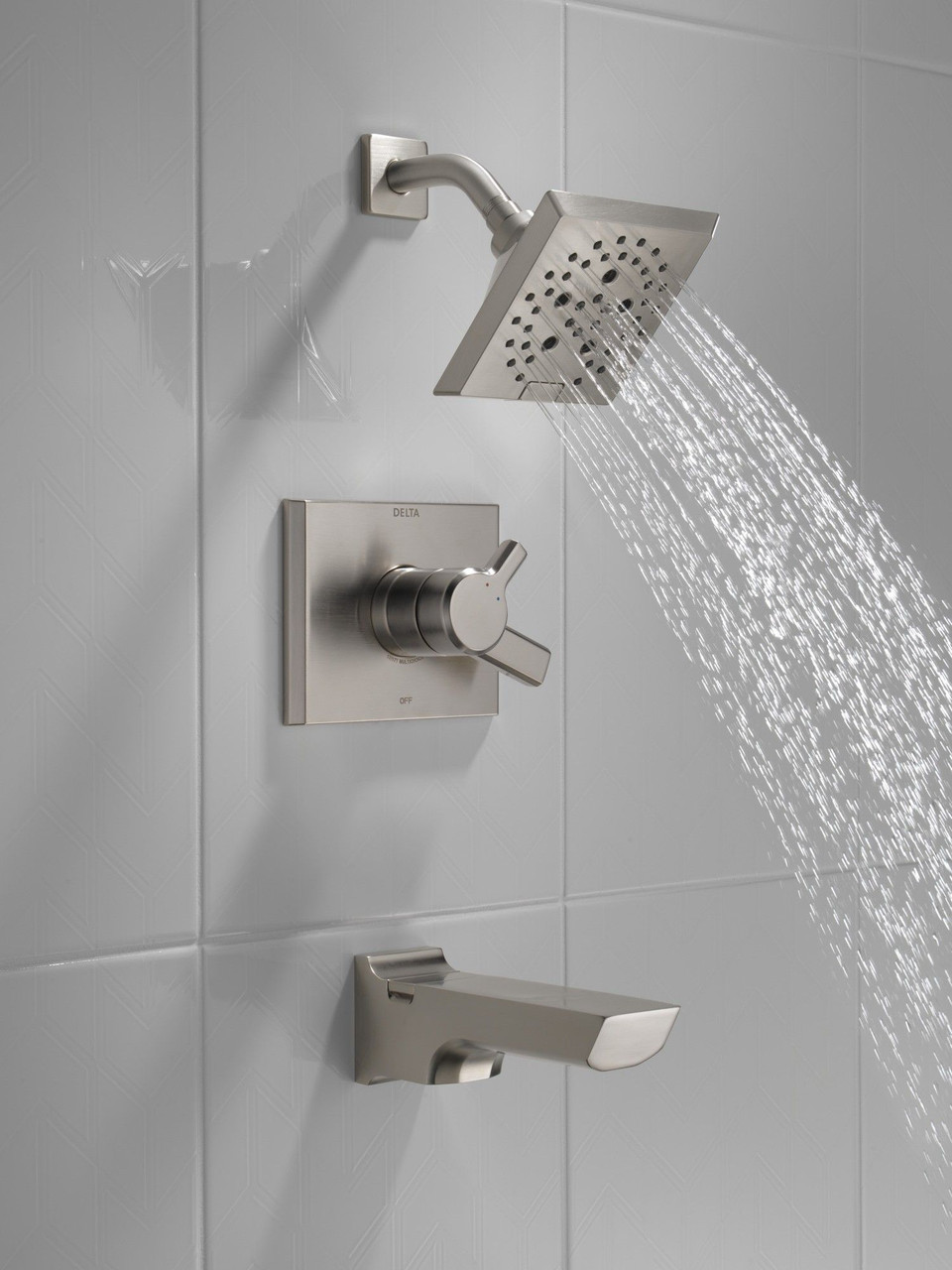 T17499-SS-PR Pivotal Monitor 17 Series H2Okinetic Tub and Shower Trim, Lumicoat Stainless