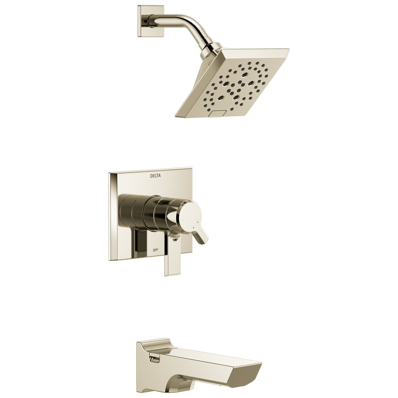 T17499-PN-PR Pivotal Monitor 17 Series H2Okinetic Tub and Shower Trim, Lumicoat Polished Nickel