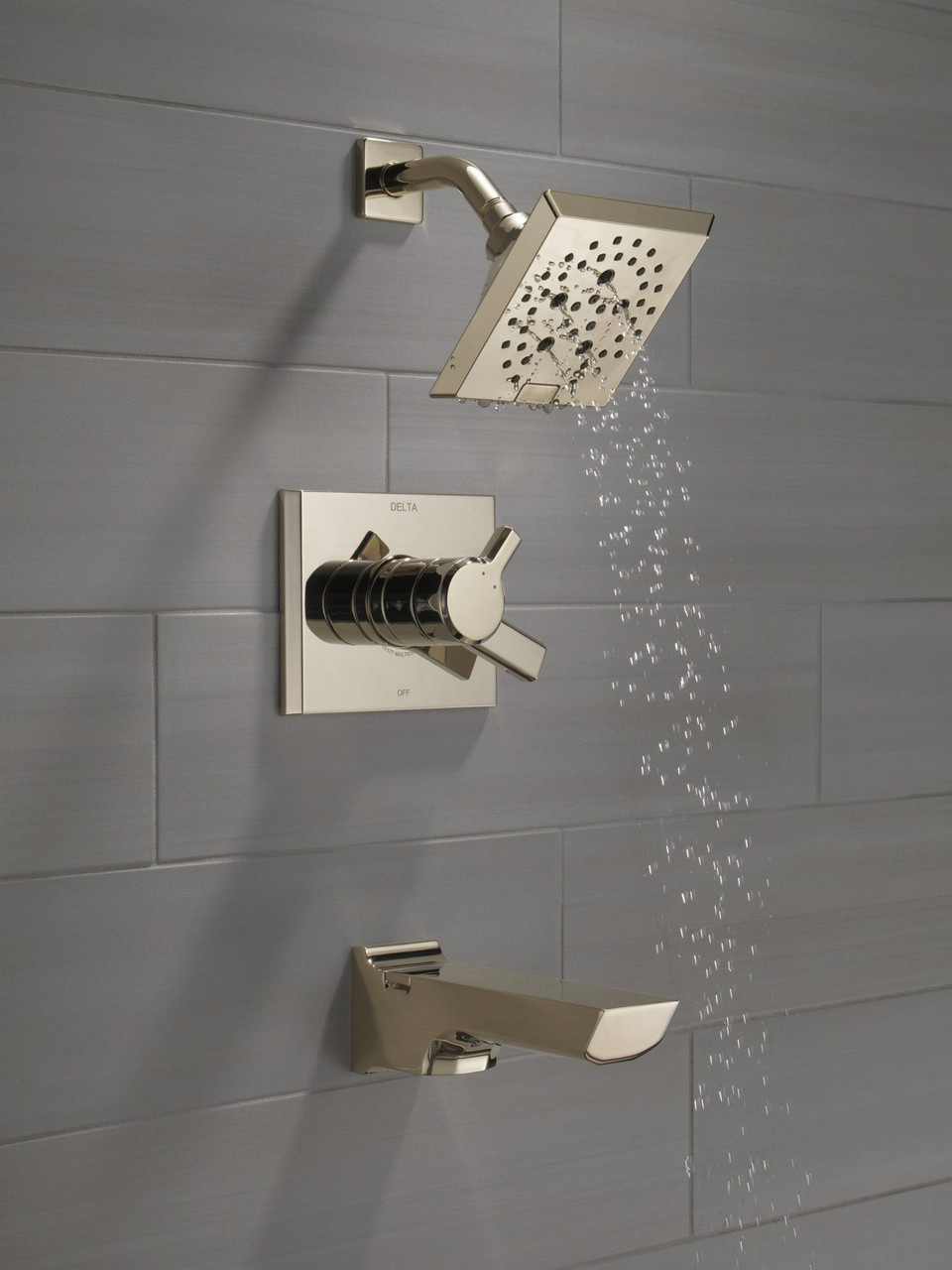 T17499-PN-PR Pivotal Monitor 17 Series H2Okinetic Tub and Shower Trim, Lumicoat Polished Nickel