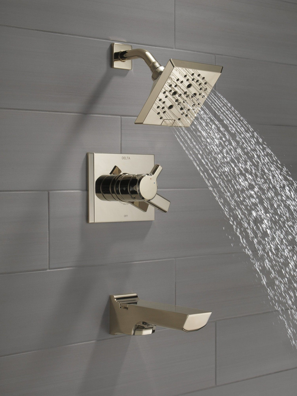 T17499-PN-PR Pivotal Monitor 17 Series H2Okinetic Tub and Shower Trim, Lumicoat Polished Nickel